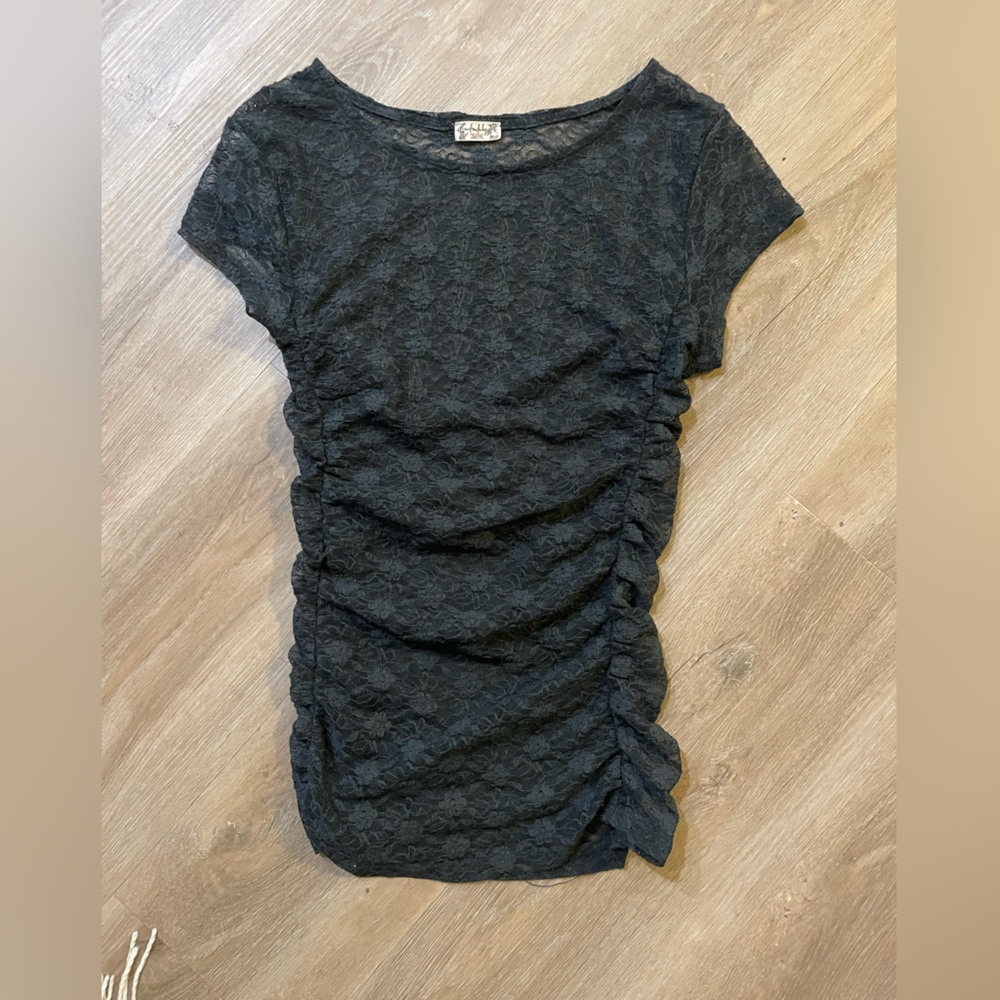 free people black lace top